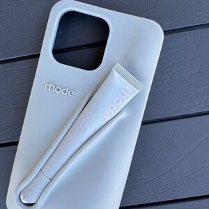 RHODE Gray Phone Case with peptide gloss (unused). Apple 15 Pro Max